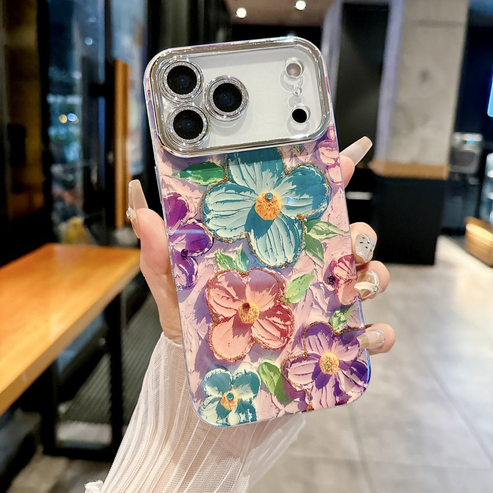 Colorful Flowers Diamond Lens Film Phone Case | iPhone 17 All Variants Case