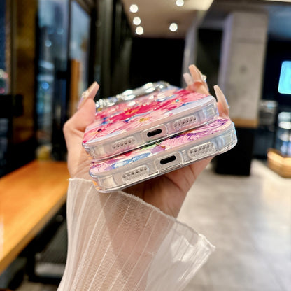 Colorful Flowers Diamond Lens Film Phone Case | iPhone 17 All Variants Case