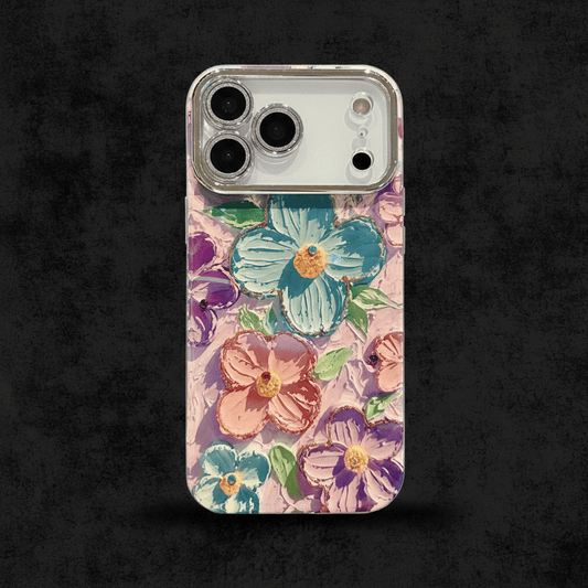 Colorful Flowers Diamond Lens Film Phone Case | iPhone 17 All Variants Case